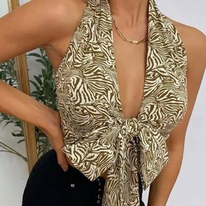Zebra Halter Top